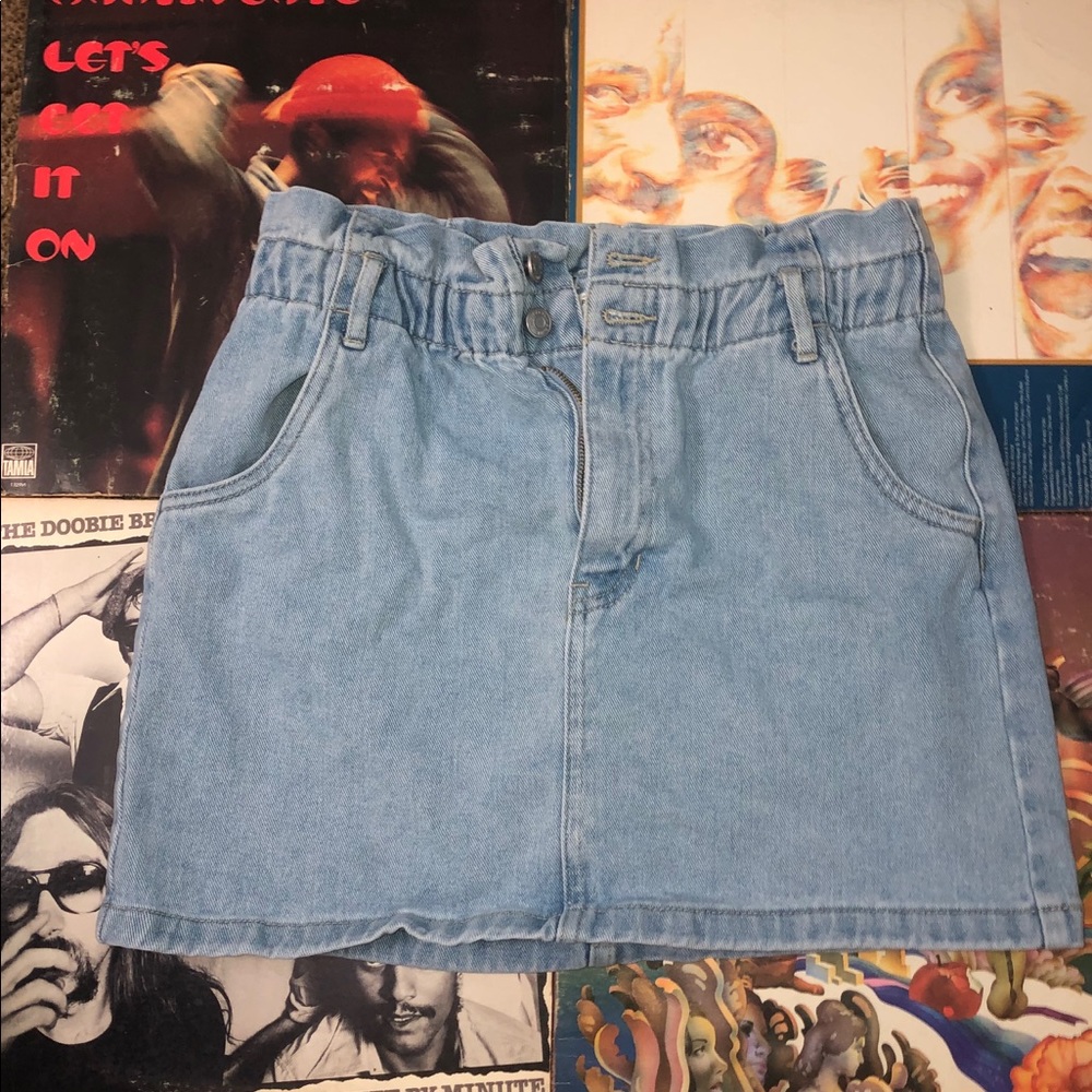 Denim skirt paper bag style